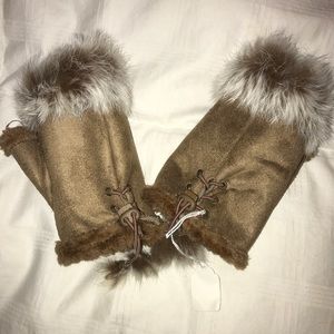 Furry Half Mits. Never Worn!